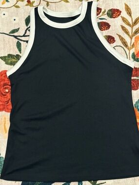 a new day Black Tank with White Logo